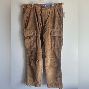 Empyre Sk8 Corduroy Cargo Men Pants Size 34x30 Tobacco New with Tags